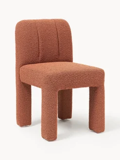 Sillas>Westwing Collection Silla tapizada en tejido bouclé Lukas Bouclé terracota