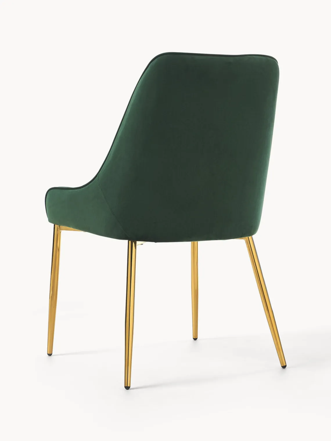 Sillas>Westwing Collection Silla tapizada en terciopelo Ava Terciopelo verde oscuro, dorado brillante