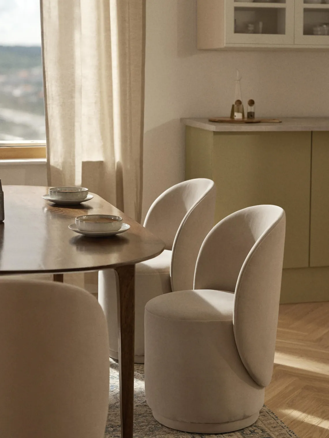 Online Silla tapizada en terciopelo Zeyno Sillas