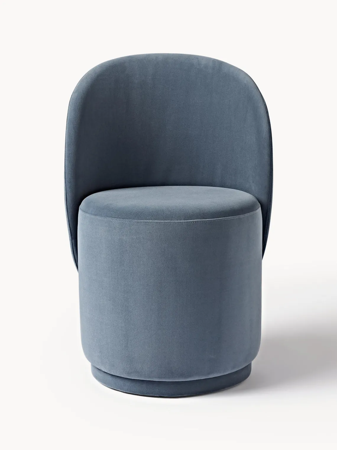 Sillas>Westwing Collection Silla tapizada en terciopelo Zeyno Terciopelo gris azulado