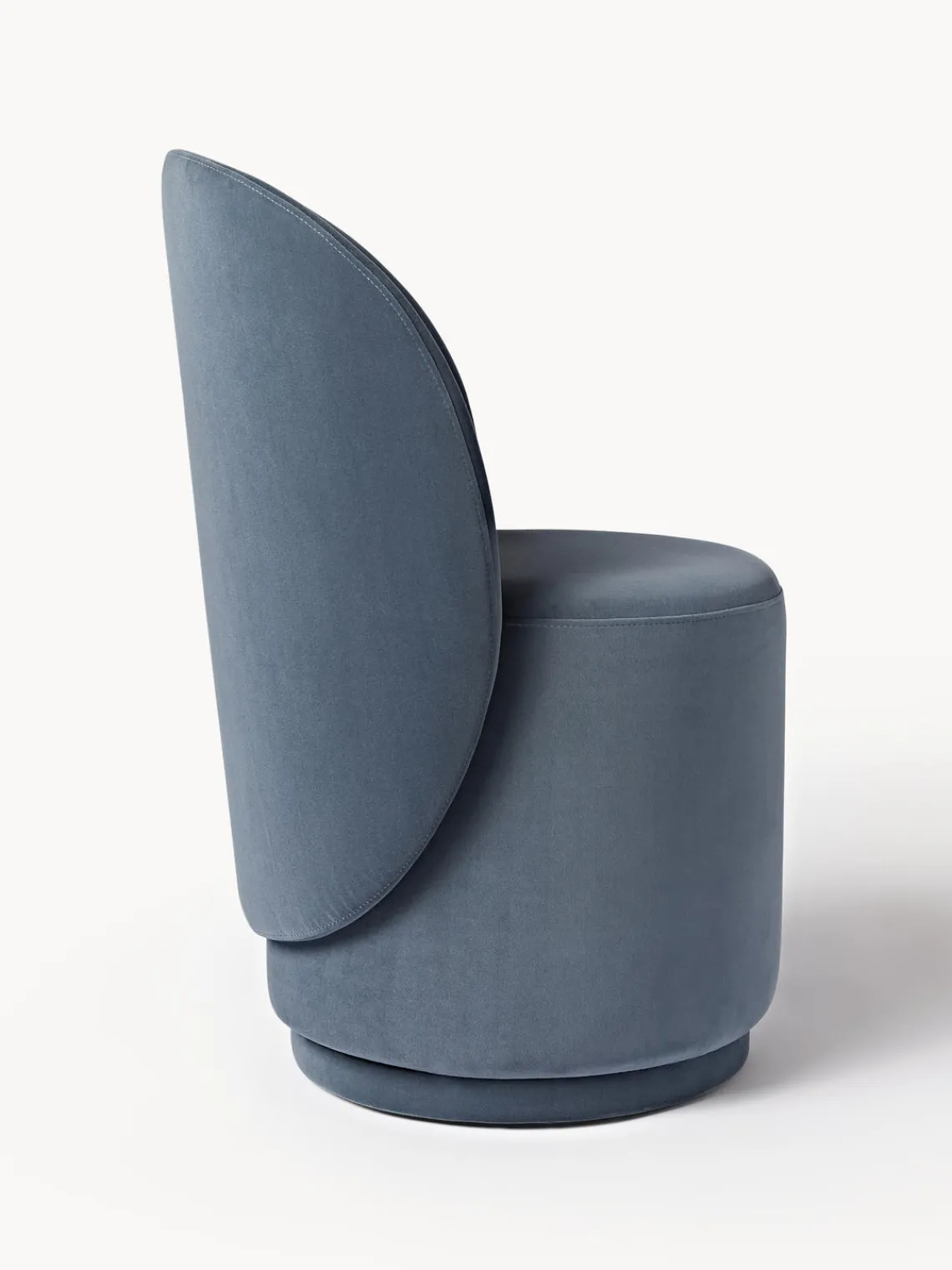 Sillas>Westwing Collection Silla tapizada en terciopelo Zeyno Terciopelo gris azulado