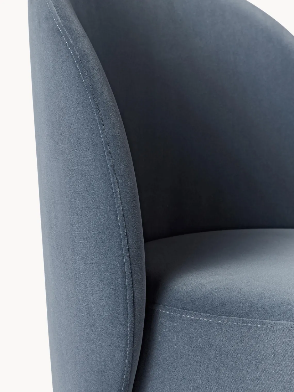 Sillas>Westwing Collection Silla tapizada en terciopelo Zeyno Terciopelo gris azulado