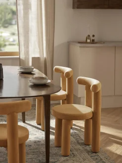 Sillas>Westwing Collection Silla tapizada en terciopelo Calan Terciopelo marrón