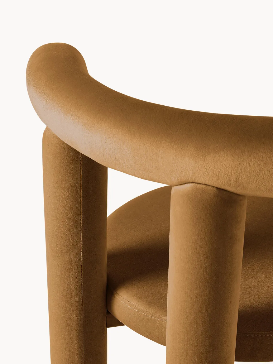 Sillas>Westwing Collection Silla tapizada en terciopelo Calan Terciopelo marrón