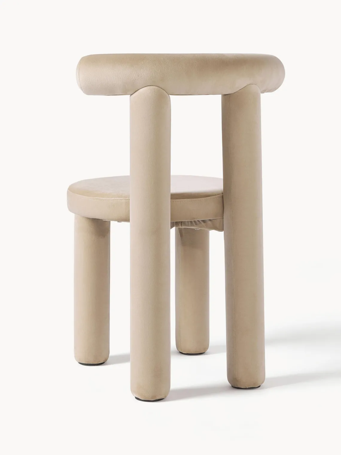 Sillas>Westwing Collection Silla tapizada en terciopelo Calan Terciopelo beige