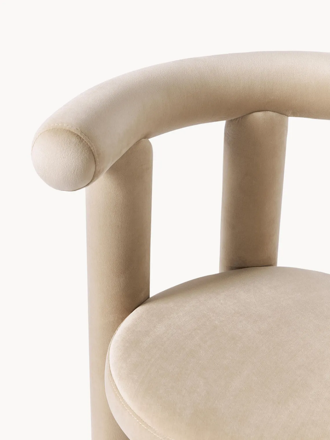 Sillas>Westwing Collection Silla tapizada en terciopelo Calan Terciopelo beige