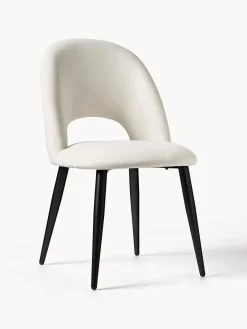 Sillas>Westwing Collection Silla tapizada Rachel Tejido blanco crema