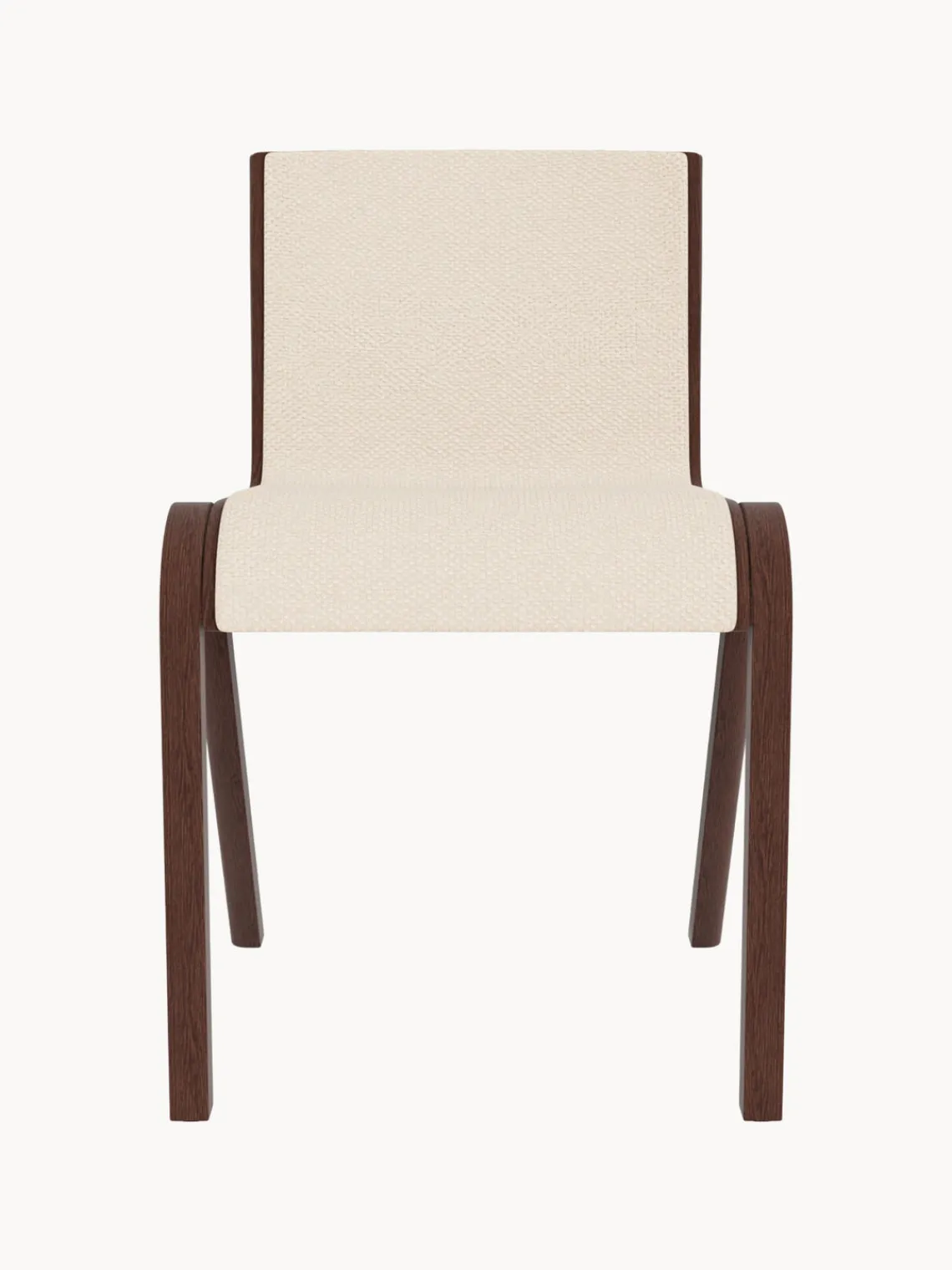 Sillas>Audo Copenhagen Silla tapizada Ready Dining Tejido blanco Off White, madera de roble oscura