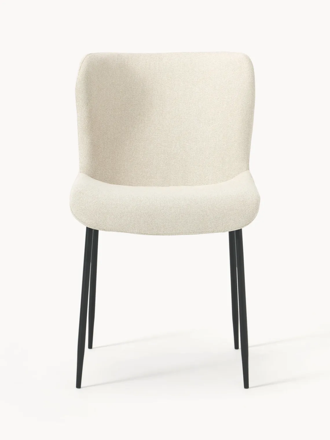 Sillas>Westwing Collection Silla tapizada Tess Tejido blanco Off White, negro mate