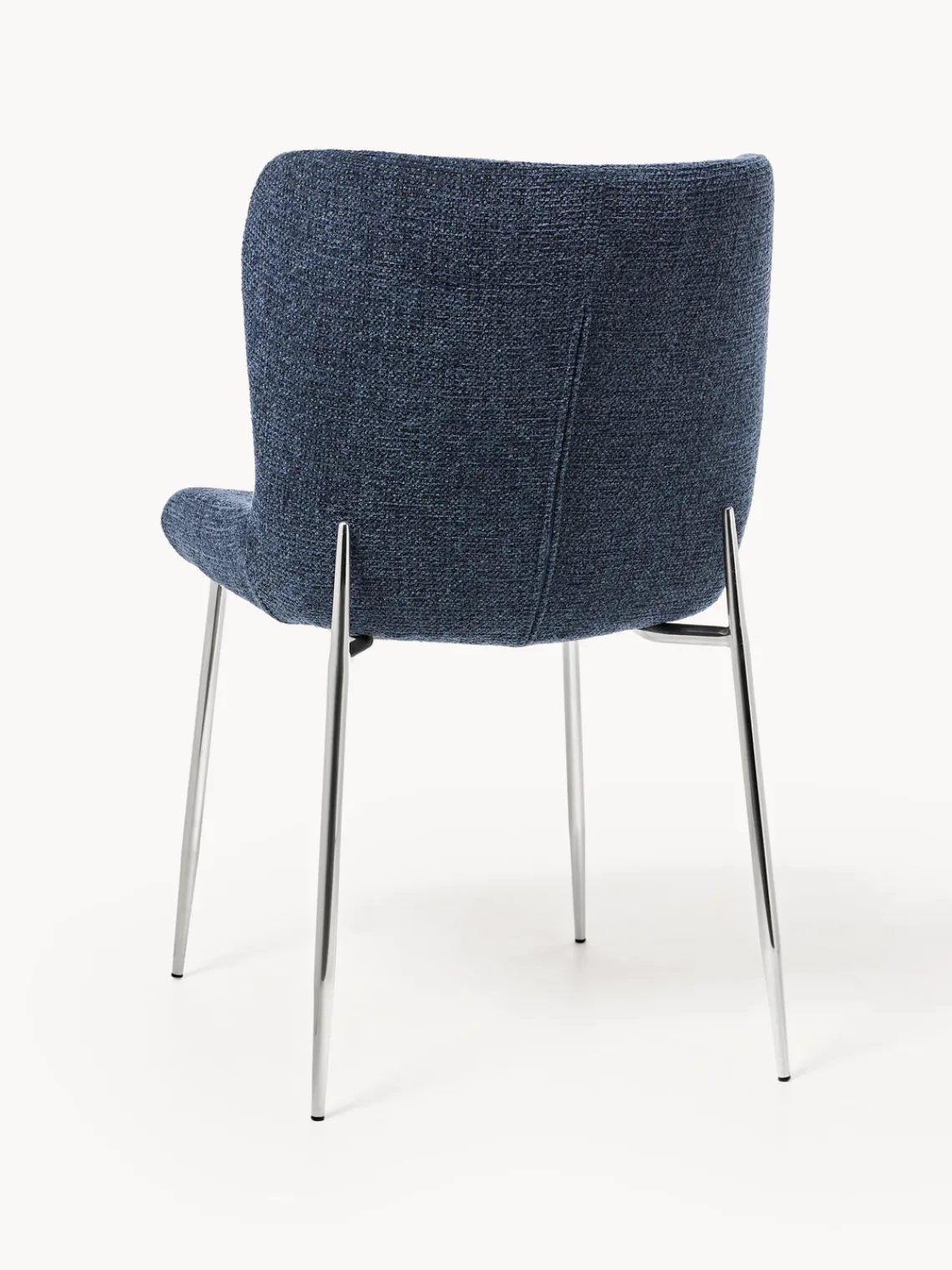 Sillas>Westwing Collection Silla tapizada Tess Tejido azul oscuro, plateado brillante