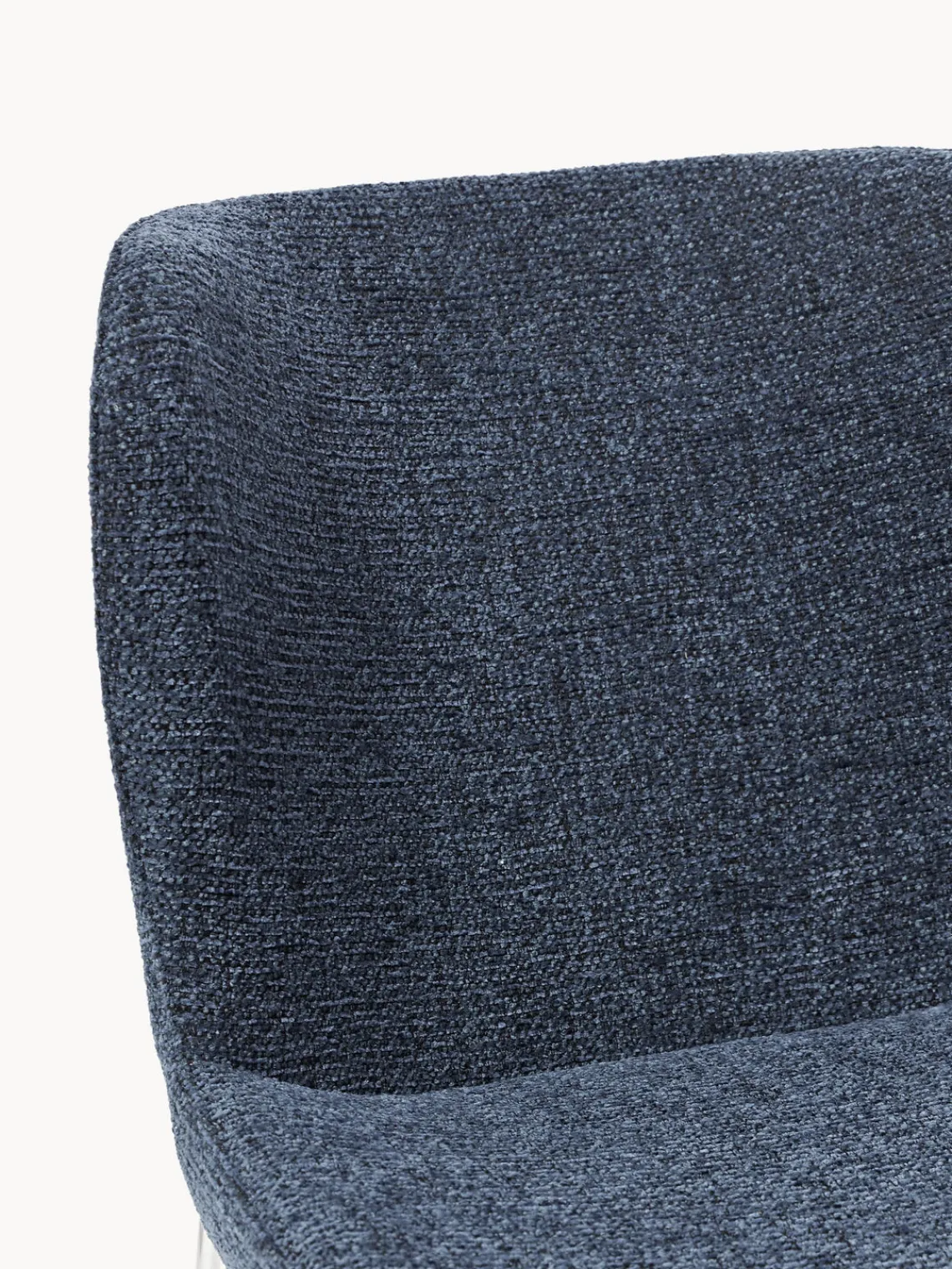 Sillas>Westwing Collection Silla tapizada Tess Tejido azul oscuro, plateado brillante