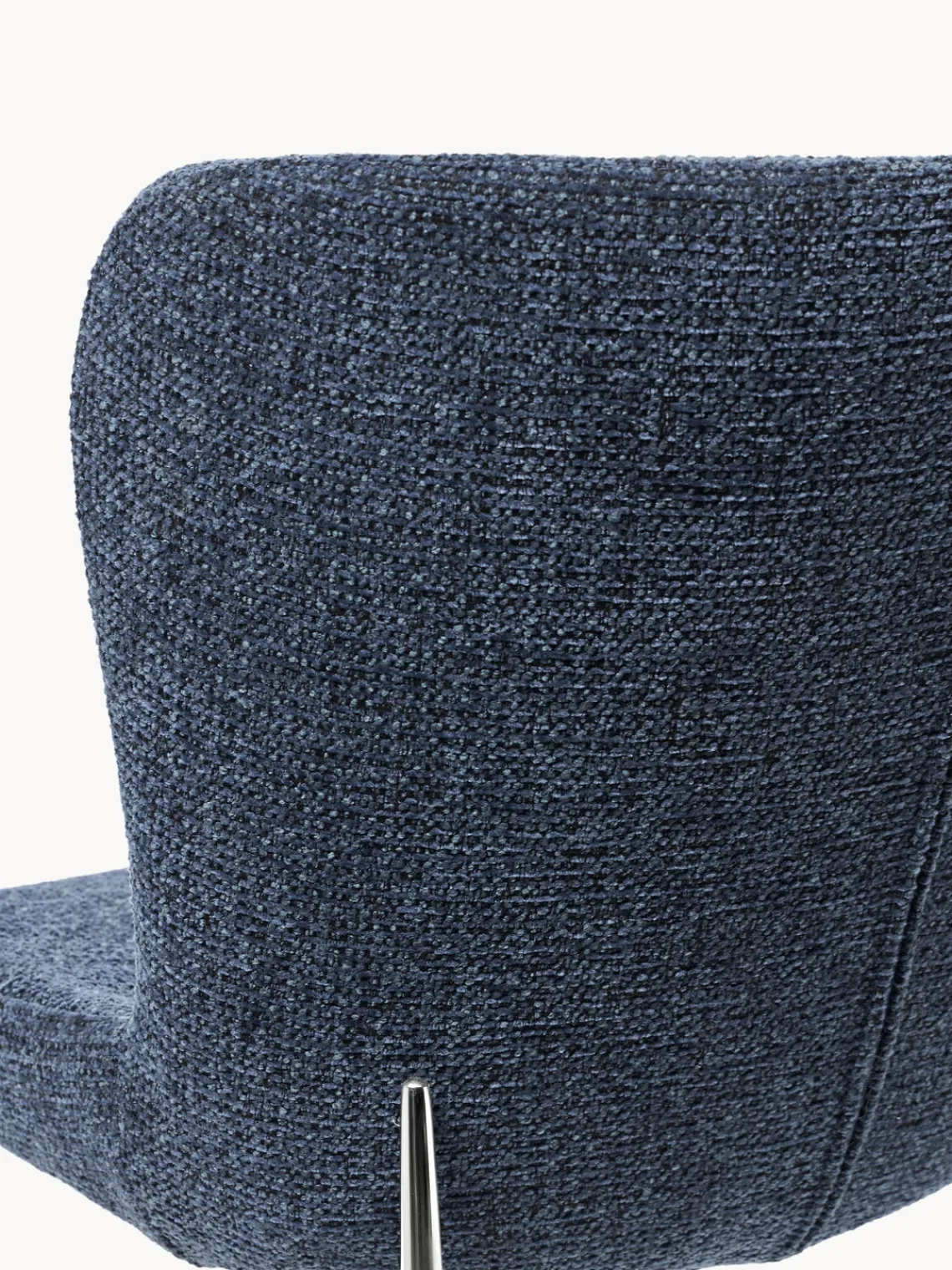 Sillas>Westwing Collection Silla tapizada Tess Tejido azul oscuro, plateado brillante