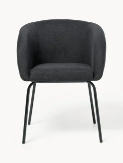 Sillas Con Reposabrazos|Sillas></noscript>Westwing Collection Sillas con reposabrazos Alani, 2 uds. Tejido gris antracita, negro