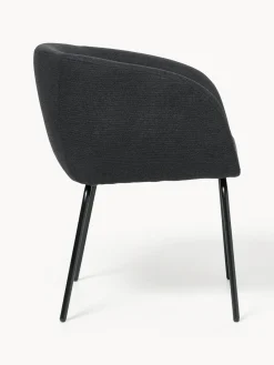 Sillas Con Reposabrazos|Sillas></noscript>Westwing Collection Sillas con reposabrazos Alani, 2 uds. Tejido gris antracita, negro