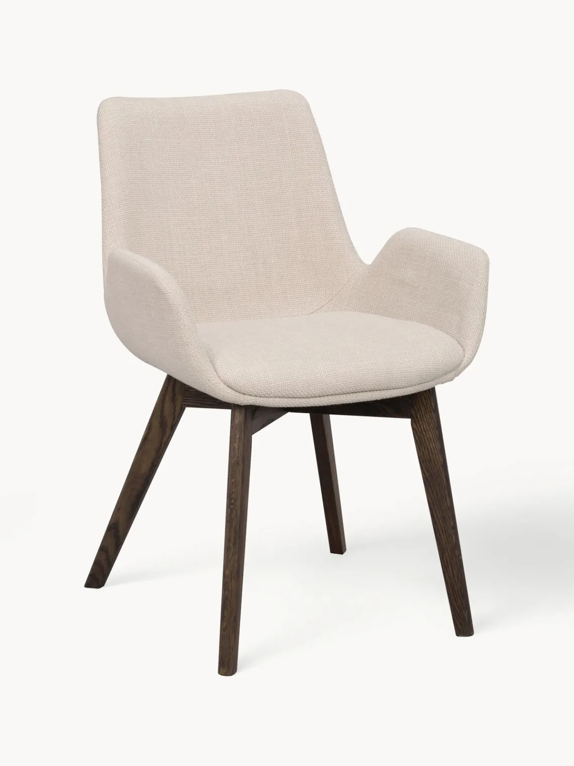 Sillas Con Reposabrazos|Sillas>Rowico Home Sillas con reposabrazos Drimsdale, 2 uds. Tejido beige claro, madera de roble lacada en marrón oscuro