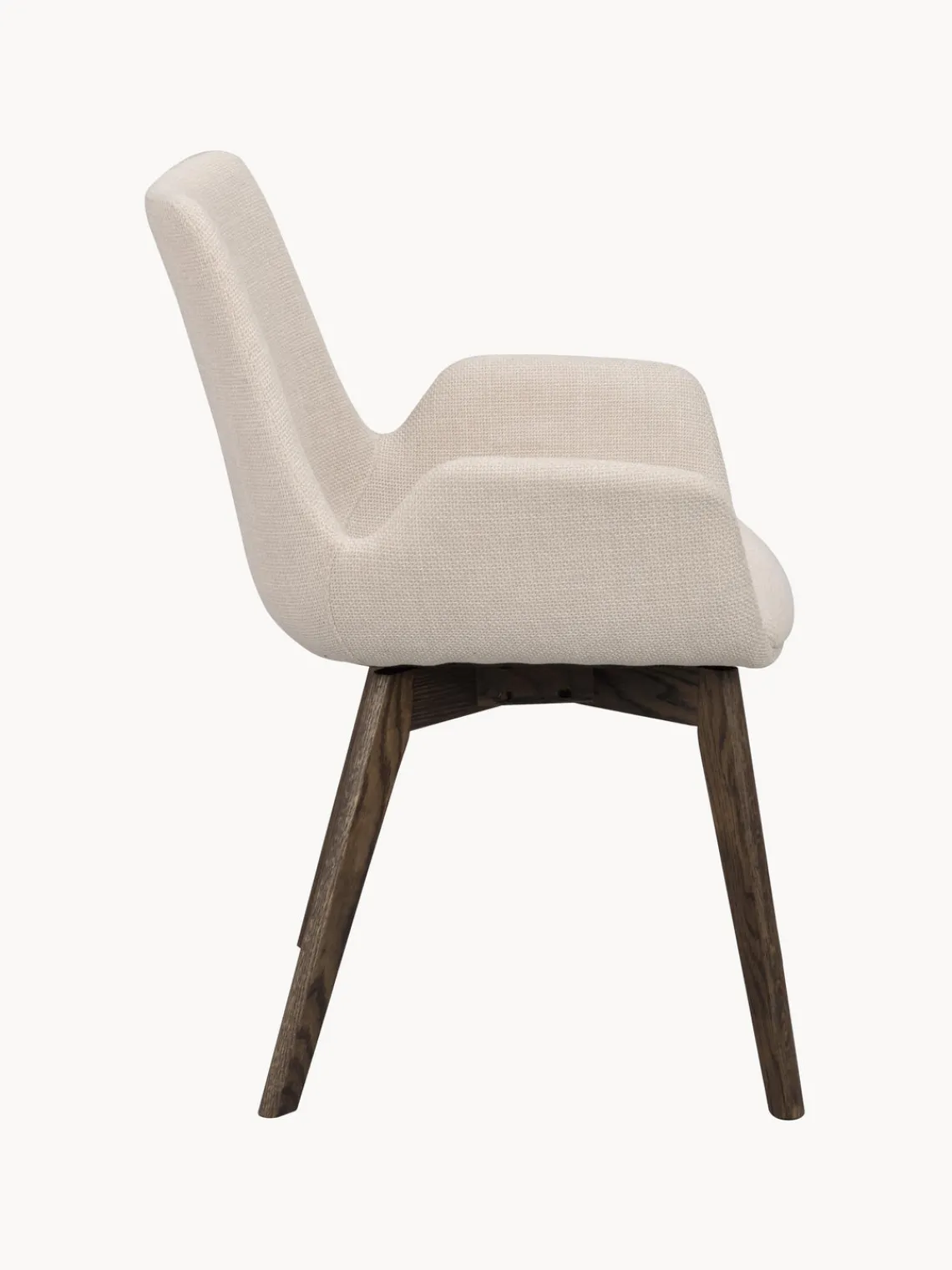 Sillas Con Reposabrazos|Sillas>Rowico Home Sillas con reposabrazos Drimsdale, 2 uds. Tejido beige claro, madera de roble lacada en marrón oscuro