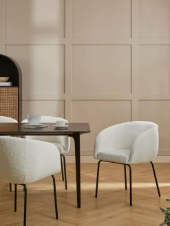 New Sillas con reposabrazos en tejido bouclé Alani, 2 uds Sillas Con Reposabrazos|Sillas