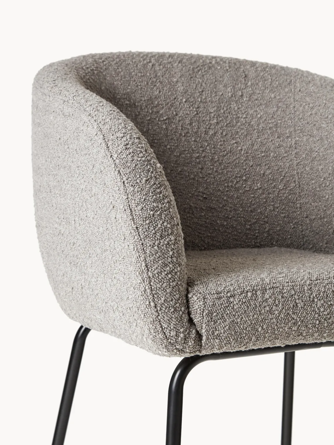 Sillas Con Reposabrazos|Sillas>Westwing Collection Sillas con reposabrazos en tejido bouclé Alani, 2 uds. Bouclé greige, negro
