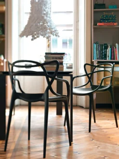 Sillas De Jardín|Sillas Con Reposabrazos>Kartell Sillas con reposabrazos Masters, 2 uds. Negro