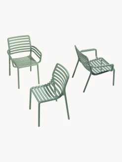 Sillas De Jardín|Sillas De Jardí­N></noscript>Nardi Sillas de jardín apilables con reposabrazos Doga, 2 uds. Verde salvia