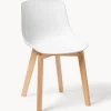 Clearance Sillas de plástico con patas de madera Dave, 2 uds. Sillas
