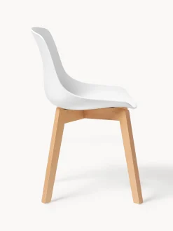 Clearance Sillas de plástico con patas de madera Dave, 2 uds. Sillas