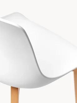 Clearance Sillas de plástico con patas de madera Dave, 2 uds. Sillas