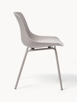 Sillas></noscript>Westwing Collection Sillas de plástico con patas de metal Joe, 2 uds. Gris claro