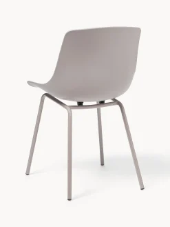 Sillas></noscript>Westwing Collection Sillas de plástico con patas de metal Joe, 2 uds. Gris claro