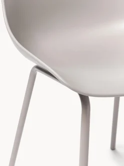 Sillas></noscript>Westwing Collection Sillas de plástico con patas de metal Joe, 2 uds. Gris claro