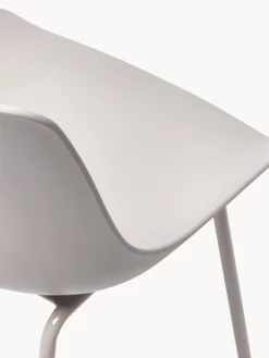 Sillas></noscript>Westwing Collection Sillas de plástico con patas de metal Joe, 2 uds. Gris claro