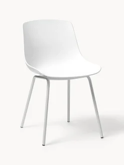 Sillas>Westwing Collection Sillas de plástico con patas de metal Joe, 2 uds. Blanco