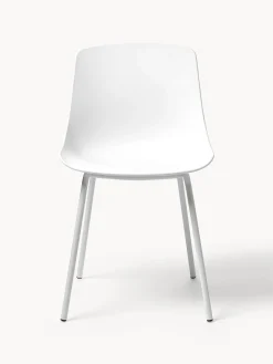Sillas>Westwing Collection Sillas de plástico con patas de metal Joe, 2 uds. Blanco