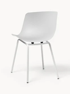 Sillas></noscript>Westwing Collection Sillas de plástico con patas de metal Joe, 2 uds. Blanco