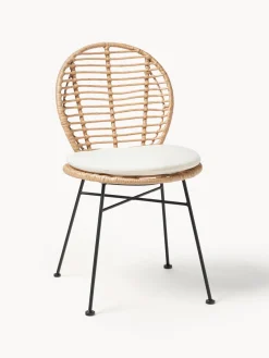 Sillas>Westwing Collection Sillas de ratán con cojín Cordula, 2 uds.