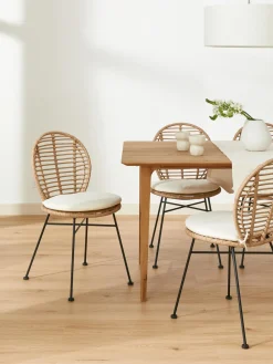 Sillas>Westwing Collection Sillas de ratán con cojín Cordula, 2 uds.