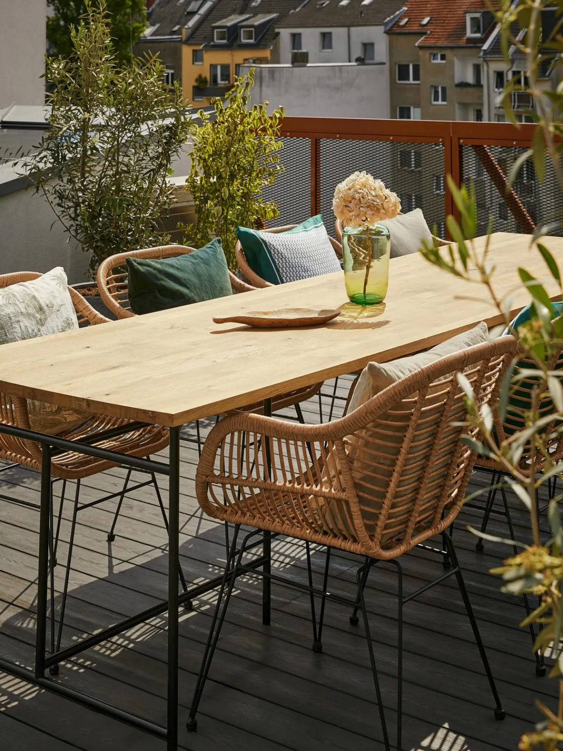 Sillas De Jardín|Sillas De JardíN>Westwing Collection Sillas de ratán con reposabrazos Costa, 2 uds. Marrón claro, negro