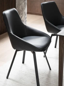 Sillas></noscript>Rowico Home Sillas giratorias de cuero Alison, 2 uds. Cuero negro, negro