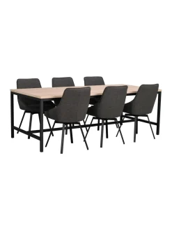 Sillas></noscript>Rowico Home Sillas giratorias tapizadas Alison, 2 uds. Tejido gris antracita, negro