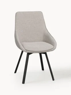 Sillas>Rowico Home Sillas giratorias tapizadas Alison, 2 uds. Tejido gris claro, negro