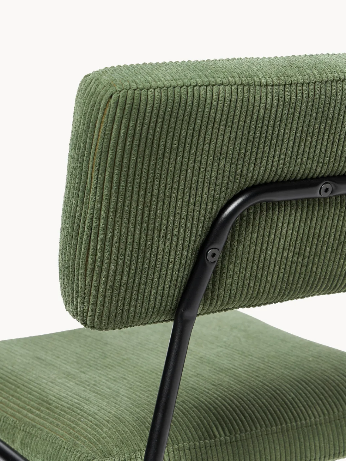 Sillas>Westwing Collection Sillas tapizadas de pana Mats, 2 uds. Pana verde oscuro, negro