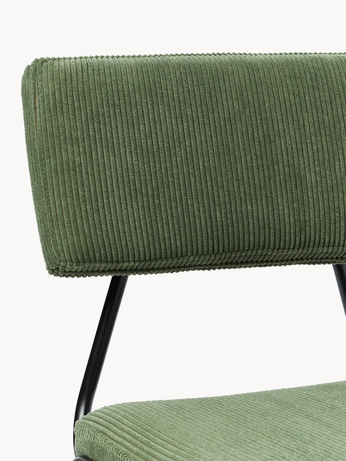 Sillas>Westwing Collection Sillas tapizadas de pana Mats, 2 uds. Pana verde oscuro, negro