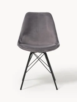 Sillas></noscript> Sillas tapizadas de terciopelo Eris, 2 uds. Terciopelo gris oscuro