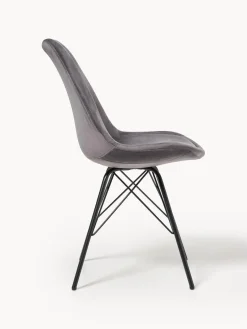 Sillas></noscript> Sillas tapizadas de terciopelo Eris, 2 uds. Terciopelo gris oscuro