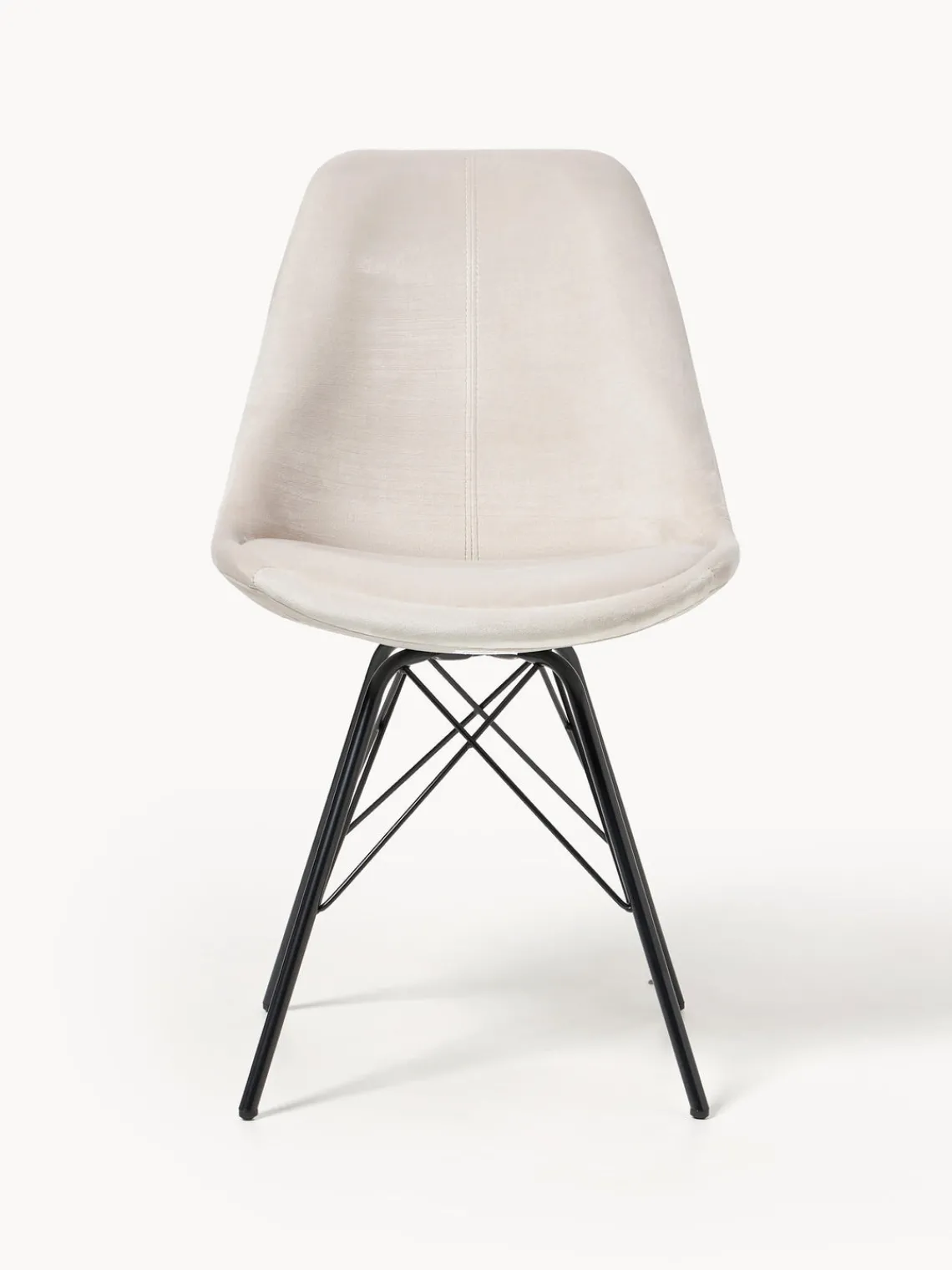 Sillas> Sillas tapizadas de terciopelo Eris, 2 uds. Terciopelo beige, negro mate