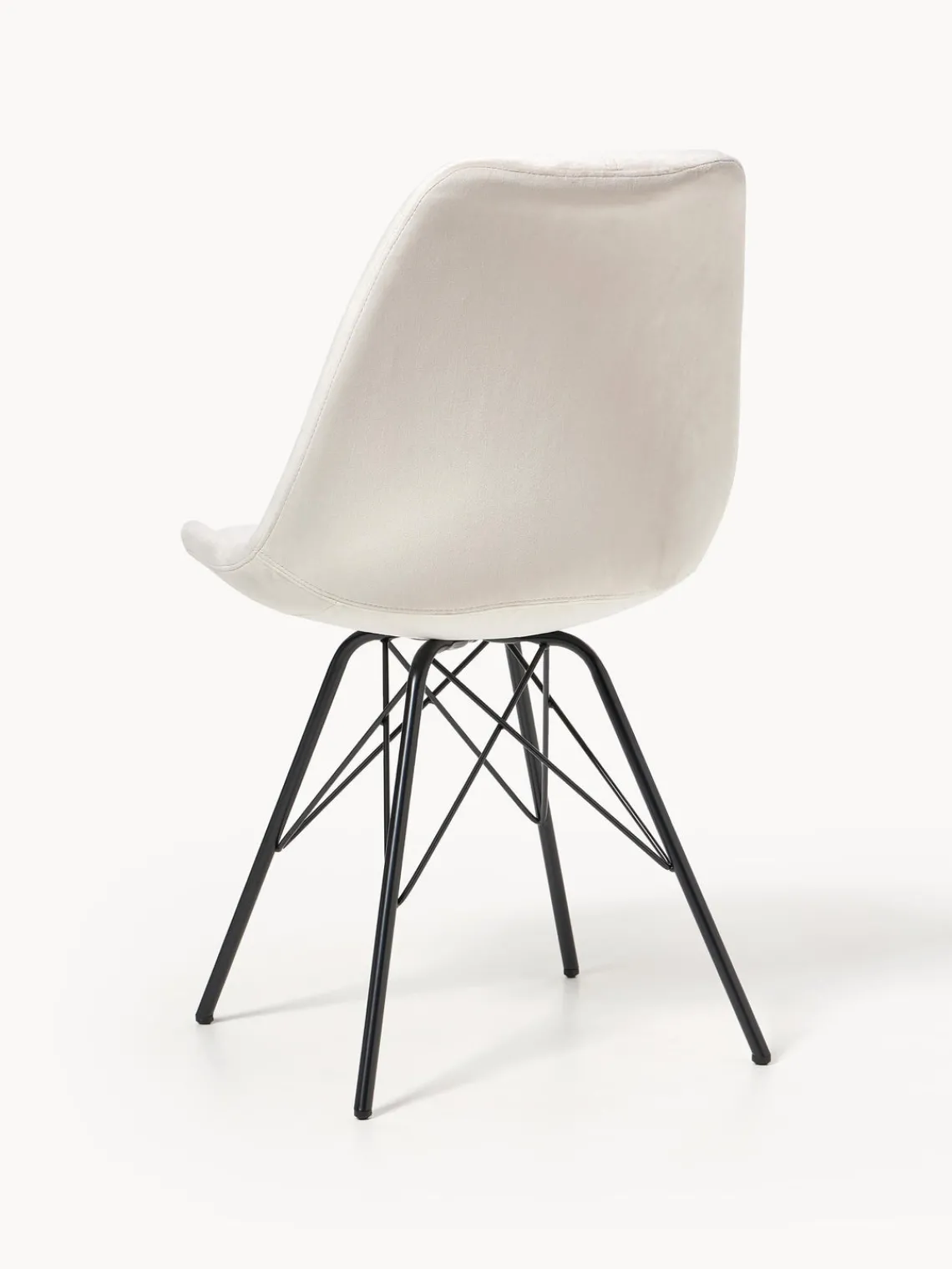 Sillas> Sillas tapizadas de terciopelo Eris, 2 uds. Terciopelo beige, negro mate