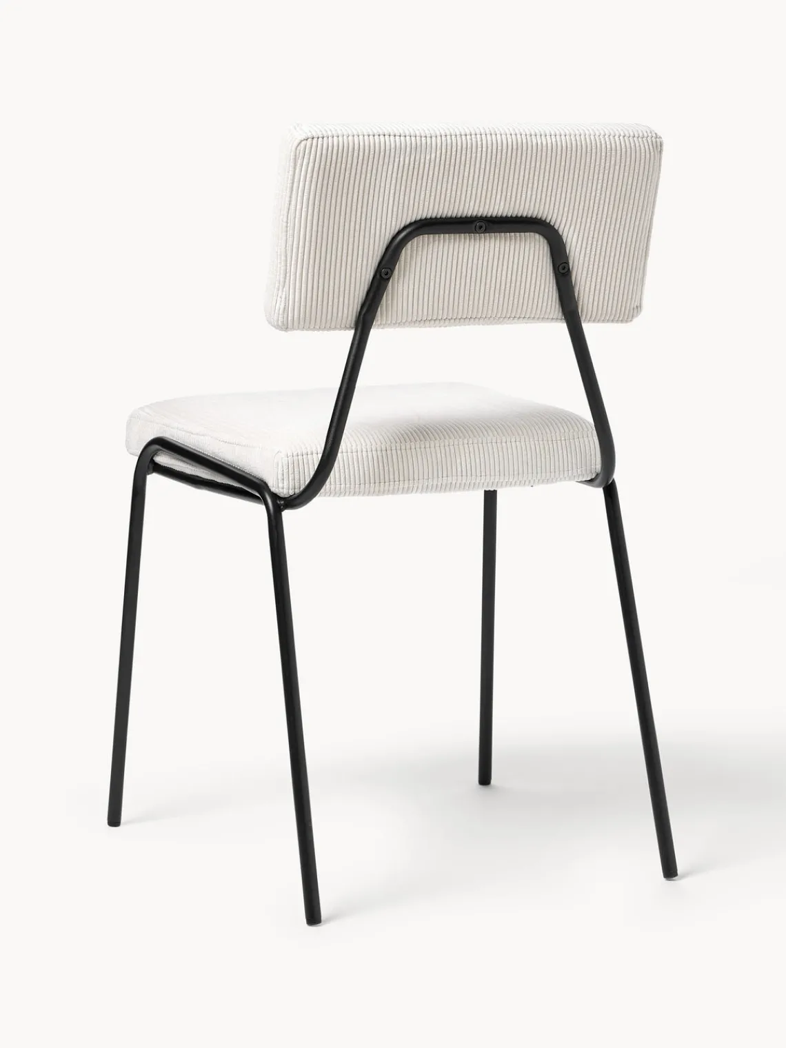 Sillas>Westwing Collection Sillas tapizadas en pana Mats, 2 uds. Pana blanca, negro