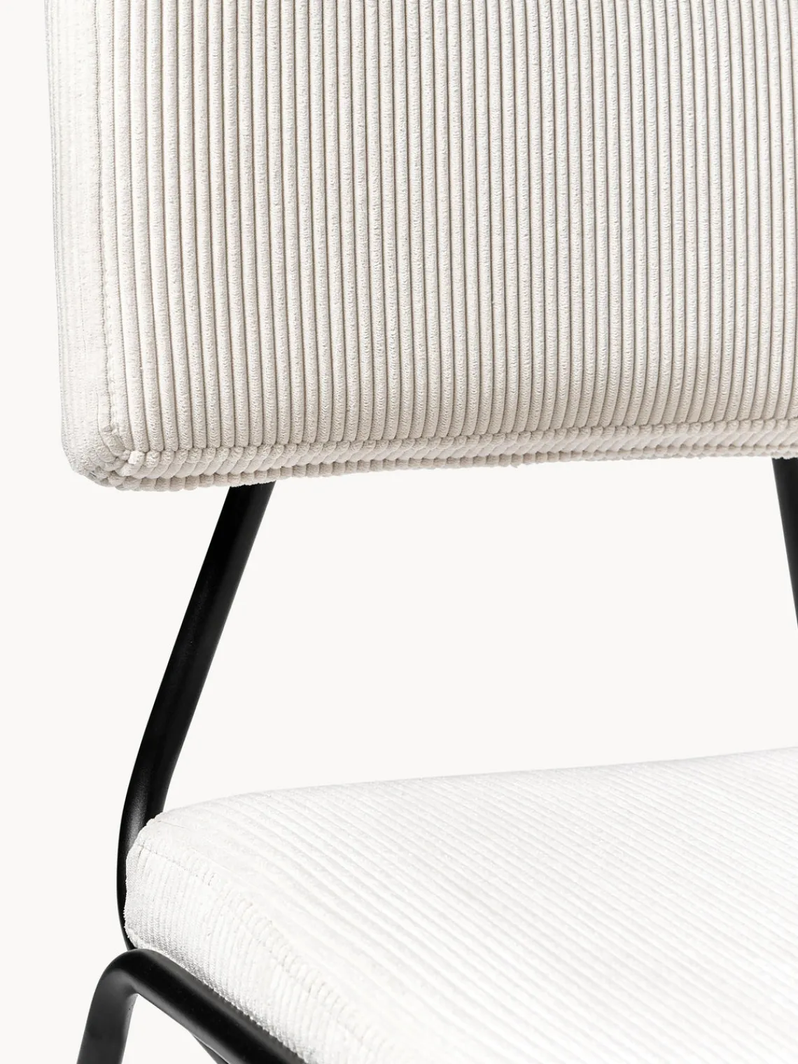 Sillas>Westwing Collection Sillas tapizadas en pana Mats, 2 uds. Pana blanca, negro