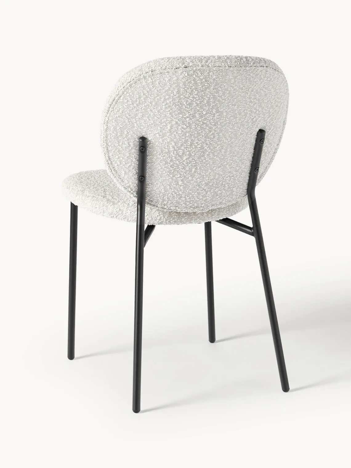 Sillas>Westwing Collection Sillas tapizadas en tejido bouclé Ulrica, 2 uds. Bouclé Off White, negro