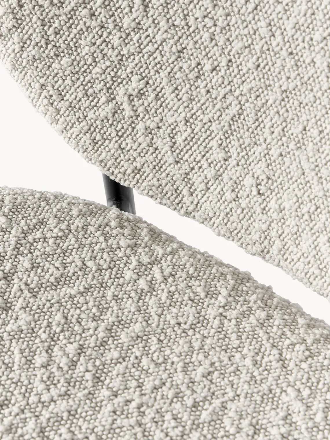 Sillas>Westwing Collection Sillas tapizadas en tejido bouclé Ulrica, 2 uds. Bouclé Off White, negro
